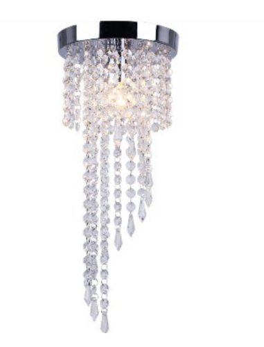 Lampa suspendata eleganta , 109/200CH, aluminiu/cristale artificiale, culoarea cromului,1 x E14 Diametru 20cm