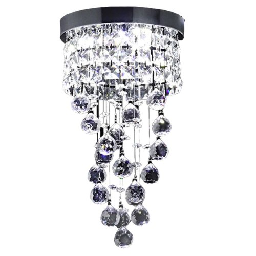 Lampa suspendata eleganta, Candelabru cristal 102/200CH, aluminiu/cristale artificiale, culoarea cromului, 1 x E14 Diametru 20cm