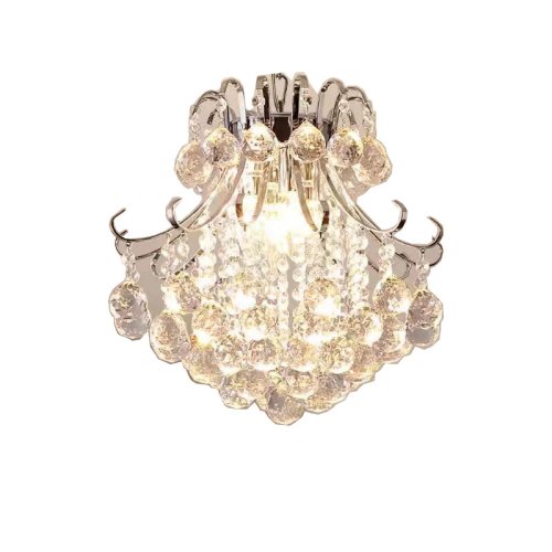 Lampa suspendata eleganta, Candelabru cristal, aluminiu-cristale artificiale, auriu, diametru 40cm