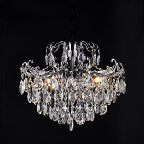 Lampa suspendata eleganta, Candelabru cristal, aluminiu-cristale artificiale, cromului, diametru 50cm