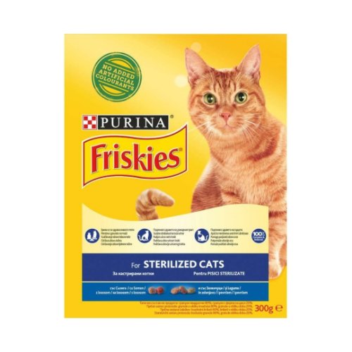 Mancare pentru pisici Friskies sterile cu somon si legume, 300 g ,10 buc/bax