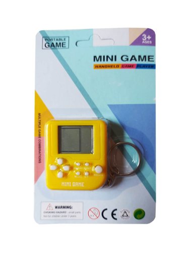 Mini consoala de jocuri cu breloc, 5 cm, Galben, LTOY56