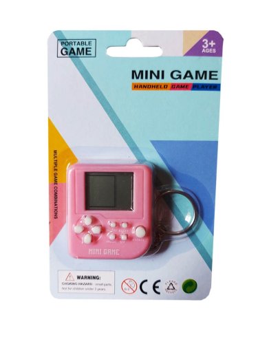 Mini consoala de jocuri cu breloc, 5 cm, Roz, LTOY54