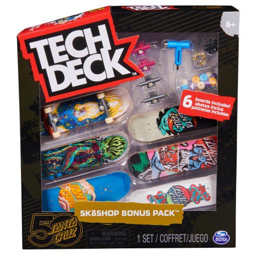 Pachet 6 piese cu accesorii Tech Deck fingerboard, Santa Cruz, SPM 20140839