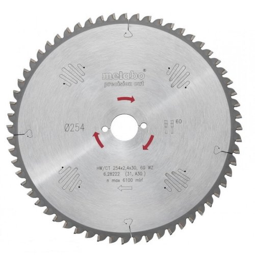 Panza circular Precision Cut HW/CT 315/30, 48 dinti, WZ 5'neg, METABO, 628056000