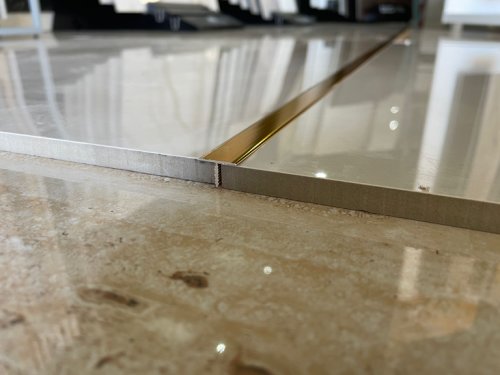 Profil tip prag de trecere T din aluminiu,auriu,15x2700 mm