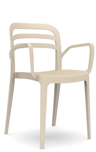 Raki aspendos scaun terasa cu brate 54,5x51xh81,6cm din polipropilena cu fibra de sticla culoare bej