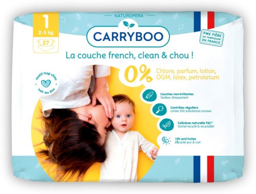 Scutece ECO hipoalergenice nou nascuti 2-5kg, marimea 1 Carryboo