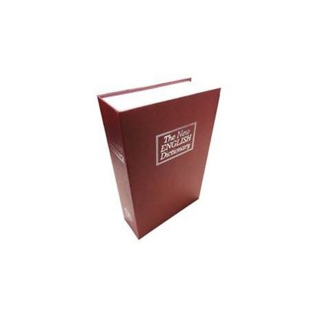 Seif model dictionar carte, cu o cutie secreta, metalic, 115 x 55 x 180 mm, Maro