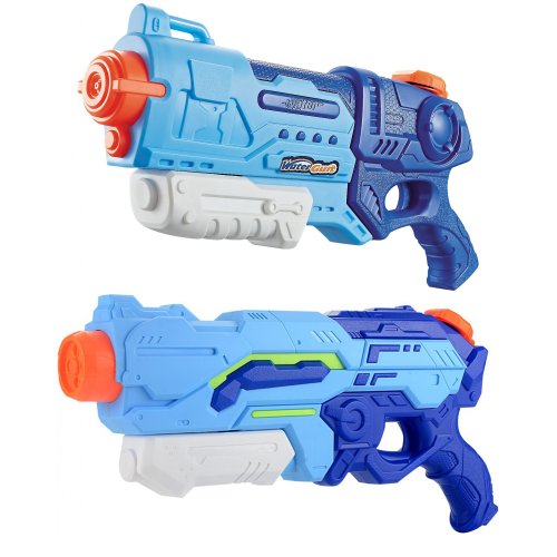 Set 2x Pistol cu Apa pentru Copii, Rezervor, Pentru Piscina/Plaja, Flippy, 6ani+, Albastru, 1200 ML + 900 ML
