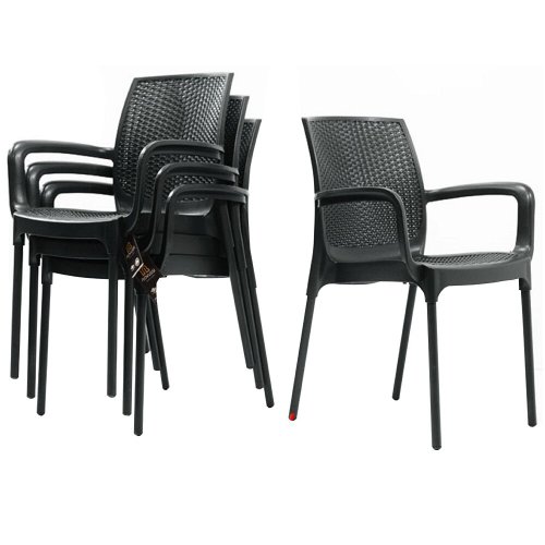 Set 4 scaune CULINARO SUNSET RATTAN culoare cafea D57xH84xW57xSH45cm polipropilena/fibra sticla