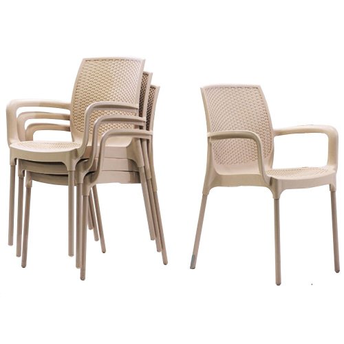 Set 4 scaune CULINARO SUNSET RATTAN culoare cappuccino D57xH84xW57xSH45cm polipropilena/fibra sticla