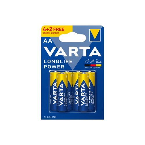 Set 6 baterii Varta tip AA Longlife Power Alkaline (4+2) 4906121436
