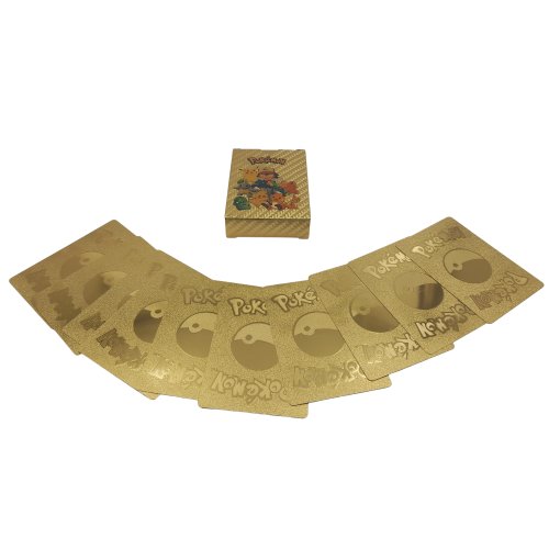 Set cartonase Pokemon IdeallStore®, Gold GTX, editie de colectie, 55 bucati, aurii