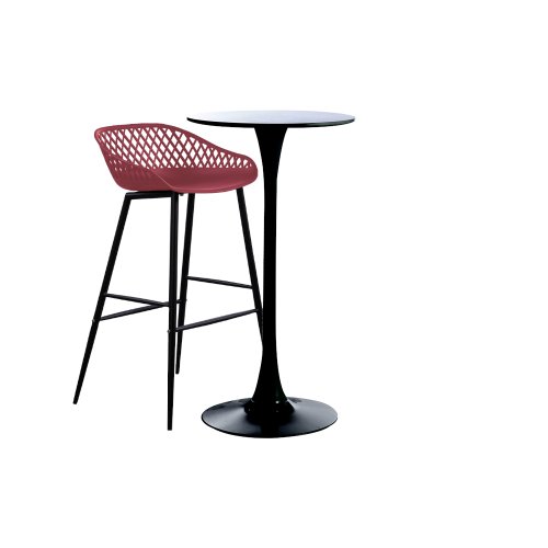 Raki - Set masa si scaune de bar, masa neagra 60x101cm cu 1 scaun mov negru toyama 48x47x95cm