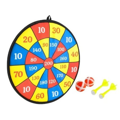 Tabla joc darts magnetic cu arici pentru copii si adulti 2 bile si 2 sageti velcro incluse