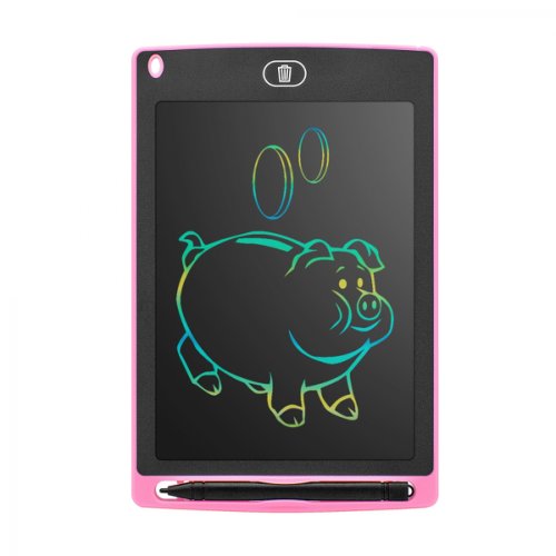 Tableta grafica de desenat pentru copii,color de 10 inch diagonala, cu buton de stergere si creion - Roz