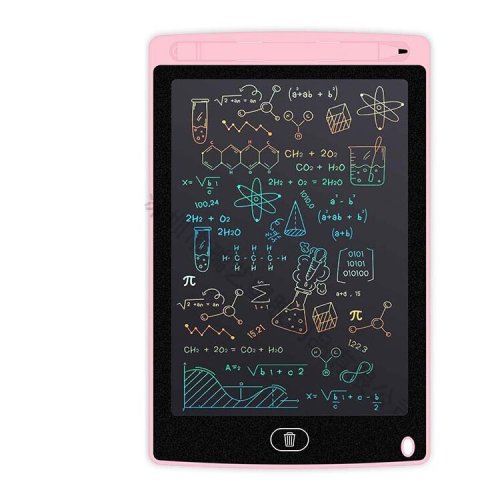 Tableta grafica de desenat pentru copii,color de 12 inch diagonala, cu buton de stergere si creion - Roz