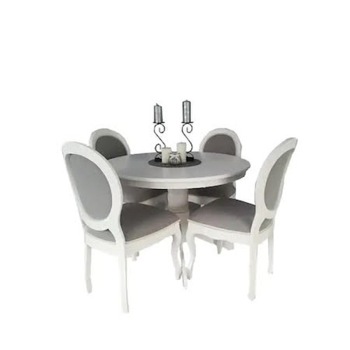 Liderfurniture.ro - Set lid 77 pentru living si bucatarie, masa cu 4 scaune, lemn alb, lider furniture, 106 cm