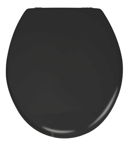 Capac de toaleta, Wenko, Prima Black Matt, 37 x 41 cm, mdf/inox, negru