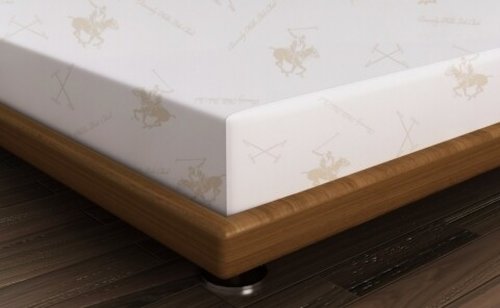 Cearceaf de pat pentru o persoana BHPC 024 - Cream, Beverly Hills Polo Club, 180x240 cm, 100% bumbac ranforce, alb/crem