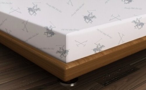 Cearceaf de pat pentru o persoana BHPC 025 - Green,180x240 cm, 100% bumbac ranforce, Beverly Hills Polo Club, alb/verde