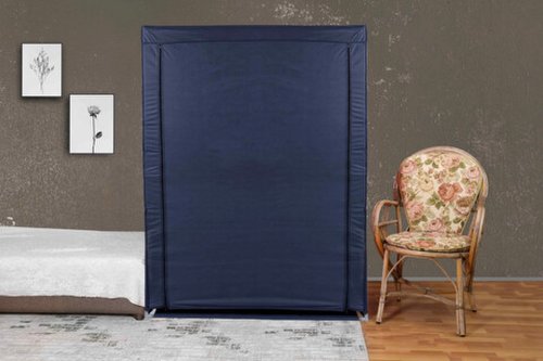 Cutie pentru depozitare, Valovi, Bez, 118x158x45 cm, Textil, Albastru inchis