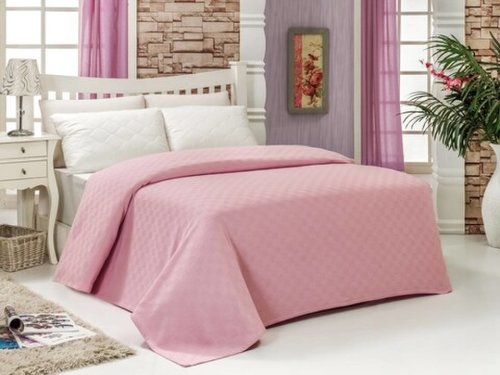 Cuvertura de pat dubla, Bella Carine by Esil Home, 200x240 cm, 100% bumbac, roz