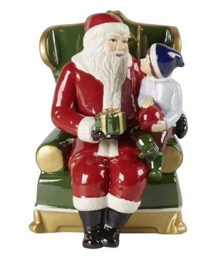 Decoratiune, Villeroy & Boch, Christmas Toys Santa on armchair, 10 x 10 x 15 cm, portelan, pictat manual