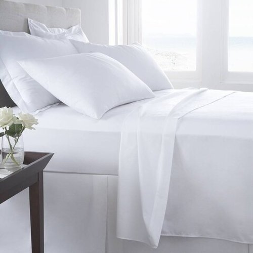 Guest - Lenjerie de pat pentru doua persoane, boutique percale, 4 piese, amestec bumbac, tc 200, 130 gr/mp, alb