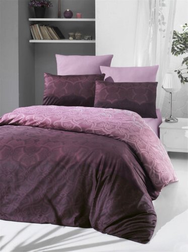 Lenjerie de pat pentru o persoana Single XL (DE), Pandora - Rose, Victoria, Bumbac Satinat