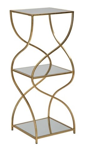 Masuta inalta Twisty Square, Mauro Ferretti, 30x30x80 cm, fier, auriu