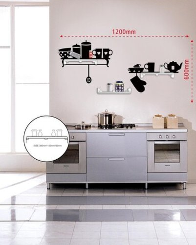 Raft de prete cu sticker Kitchen, Mauro Ferretti, 120x60 cm, plastic