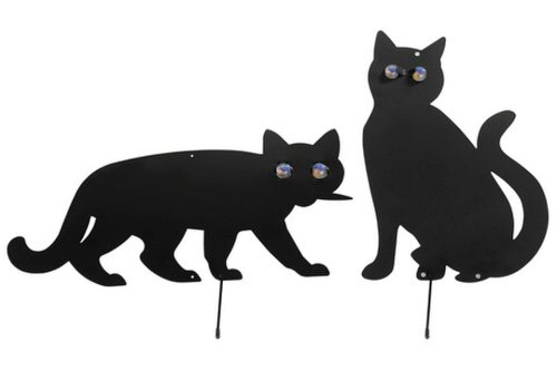 Set 2 decoratiuni pentu gradini, Maximex, Cats, fier/sticla, negru
