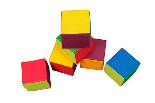 Bebeluca - Set 6 cuburi educative, multicolor