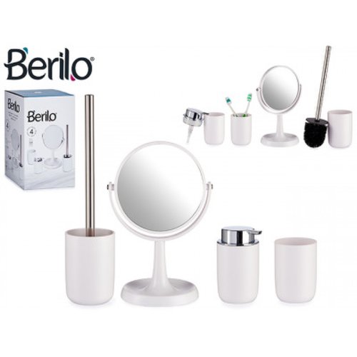 Berilo - Set de 4 accesorii pentru baie, alb