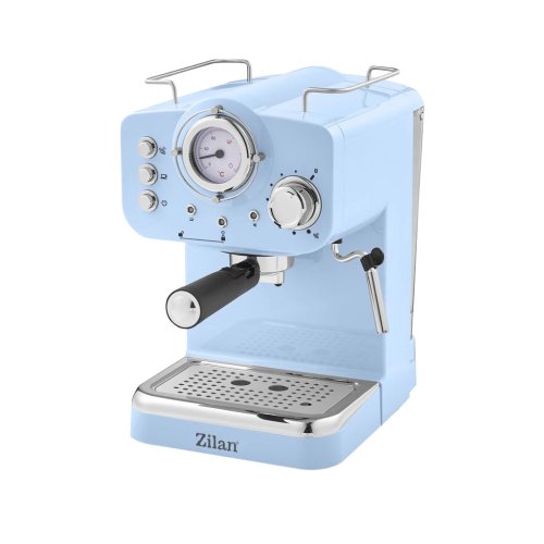 Espressor manual cafea Zilan ZLN2861, 1100W, 1.25L, 15Bar, Design Retro, Albastru