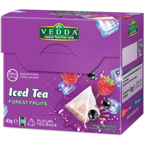 Vedda Kalpo - Ceai rece cu fructe padure piramide 10x4,5g - vedda