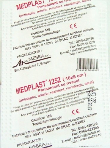 Pansament adeziv rivanol 1252 {10x6cm} 1b - MEDPLAST
