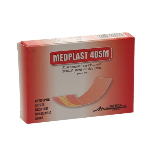 Mebra - Pansament adeziv rivanol 405m {40x5cm} 1b - medplast