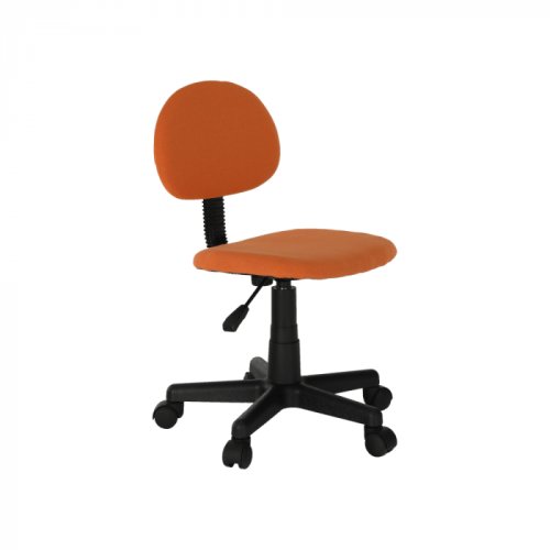 Tempo Kondela - Scaun de birou salim, rotativ, ajustabil, tapitat cu stofa, negru + portocaliu, 39x43x74 86 cm
