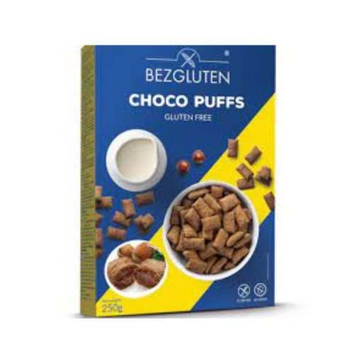 Bezgluten Choco Puffs Pernute de cacao fara gluten umplute cu crema de alune, 250g