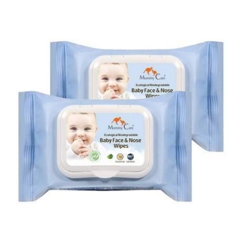 Mommy Care - Pachet servetele umede biodegradabile pentru fata si nas, 2 * 24 bucati