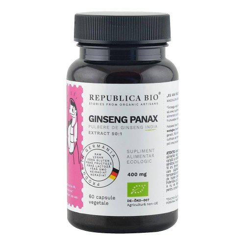 Panax Ginseng ecologic x 60 caps., Republica BIO