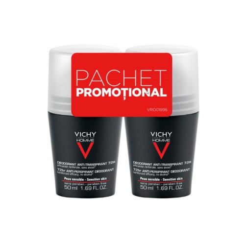 VICHY-Bipack deo roll-on homme 72h, 50 ml 1+50% Cadou