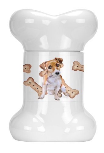 Caroline`s Treasures Carolines Comori CK2293BSTJ Jack Russell Terrier # 2 în formă de oase Treat Jar Multicolore