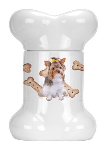 Caroline`s Treasures Carolines Comori CK2302BSTJ Yorkshire Terrier #2 bone în formă de trata Jar Multicolore