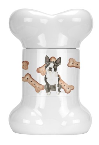 Caroline`s Treasures Carolines Comori CK2308BSTJ Boston Terrier în formă de oase Treat Jar Multicolore