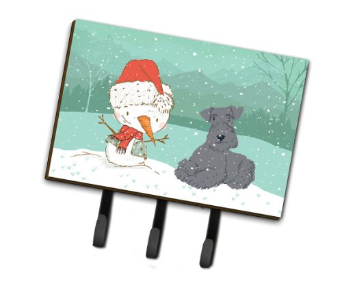 Caroline`s Treasures Lakeland Terrier Snowman Crăciun Lesa sau titular cheie Multicolore Triple
