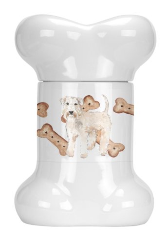 Caroline`s Treasures Moale acoperite Wheaten Terrier în formă de oase Trata Jar Multicolore